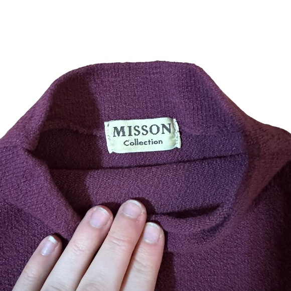 Vintage Y2K Maroon and Green Turtleneck Top Size S - Picture 3 of 6